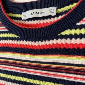 Zara Knit Striped Multicolor Sweater